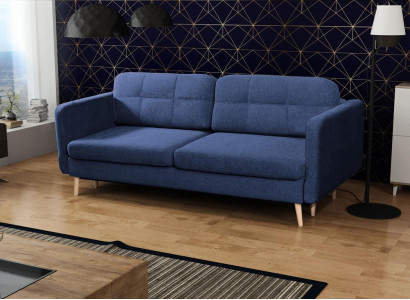 Sofa bed Luxury Designer Sofa 3 Seater Furniture Upholstery Textile Blue e Couchen Corner